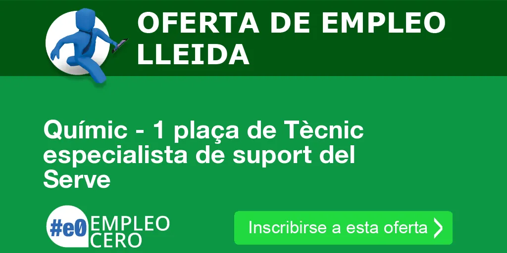 Químic - 1 plaça de Tècnic especialista de suport del Serve Químic - 1 plaça de Tècnic especialista de suport del Serve