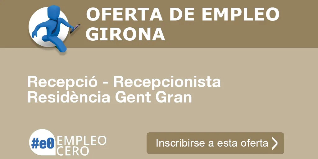 Recepció - Recepcionista Residència Gent Gran Recepció - Recepcionista Residència Gent Gran