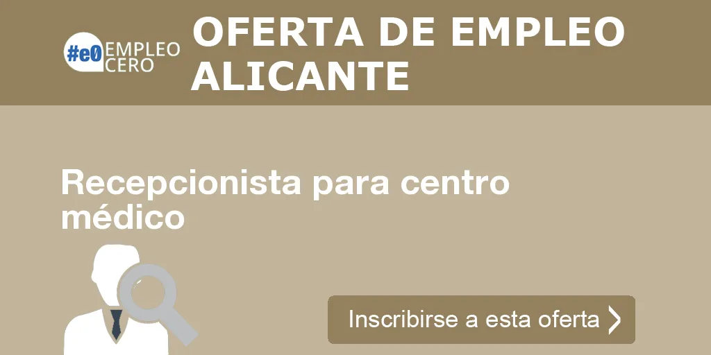 Recepcionista para centro médico Recepcionista para centro médico