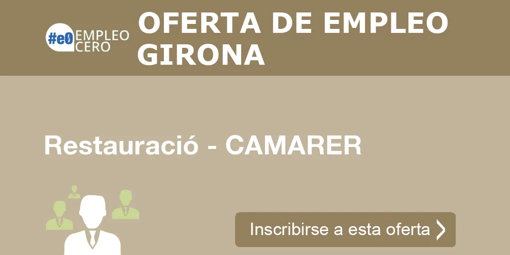 Restauració - CAMARER Restauració - CAMARER