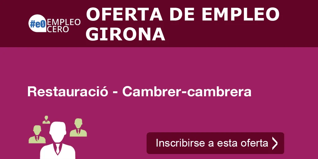 Restauració - Cambrer-cambrera Restauració - Cambrer-cambrera