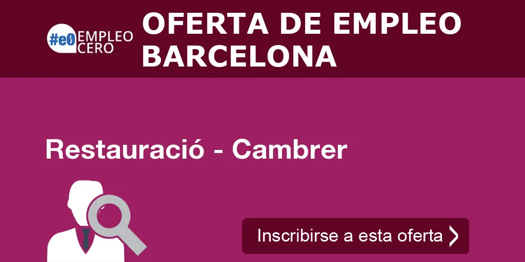 Restauració - Cambrer Restauració - Cambrer