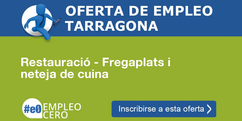 Restauració - Fregaplats i neteja de cuina Restauració - Fregaplats i neteja de cuina