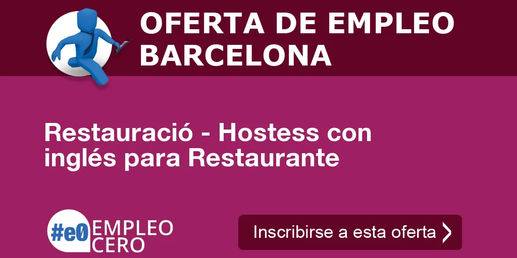 Restauració - Hostess con inglés para Restaurante
