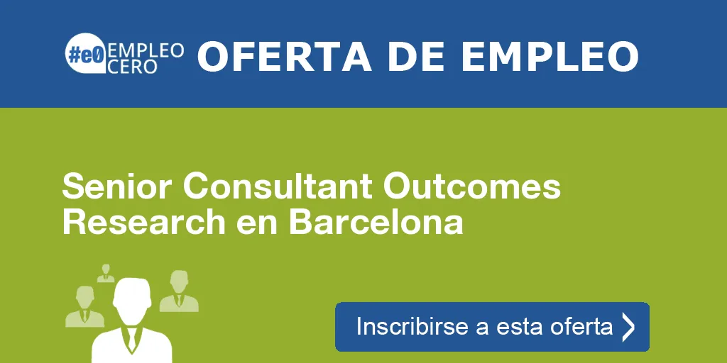 Senior Consultant Outcomes Research en Barcelona