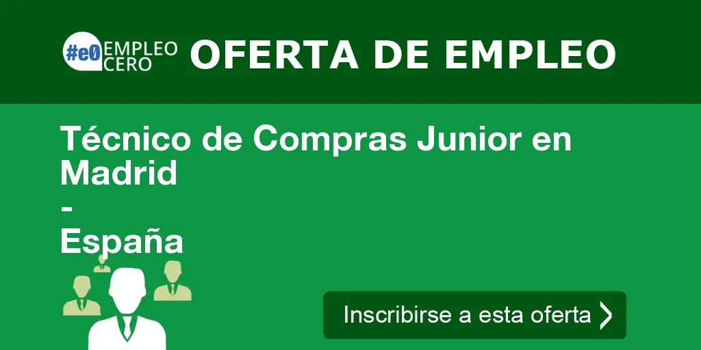 Técnico de Compras Junior en Madrid
-
España Técnico de Compras Junior en Madrid
-
España
