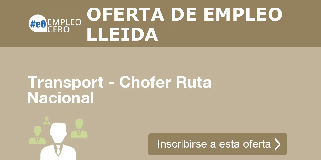 Transport - Chofer Ruta Nacional