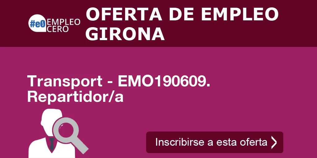 Transport - EMO190609. Repartidor/a Transport - EMO190609. Repartidor/a