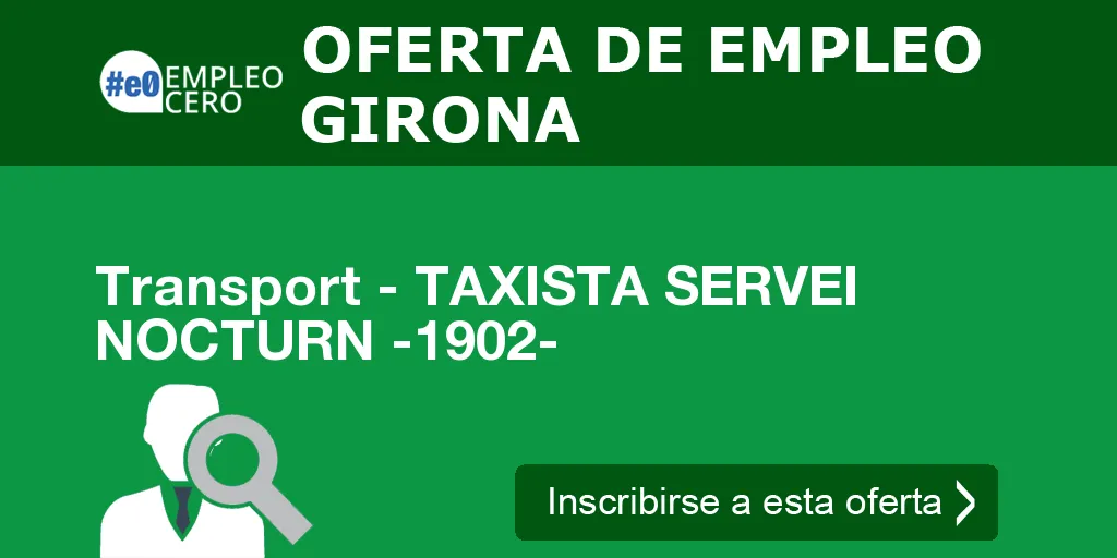Transport - TAXISTA SERVEI NOCTURN -1902- Transport - TAXISTA SERVEI NOCTURN -1902-