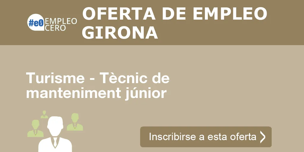 Turisme - Tècnic de manteniment júnior Turisme - Tècnic de manteniment júnior