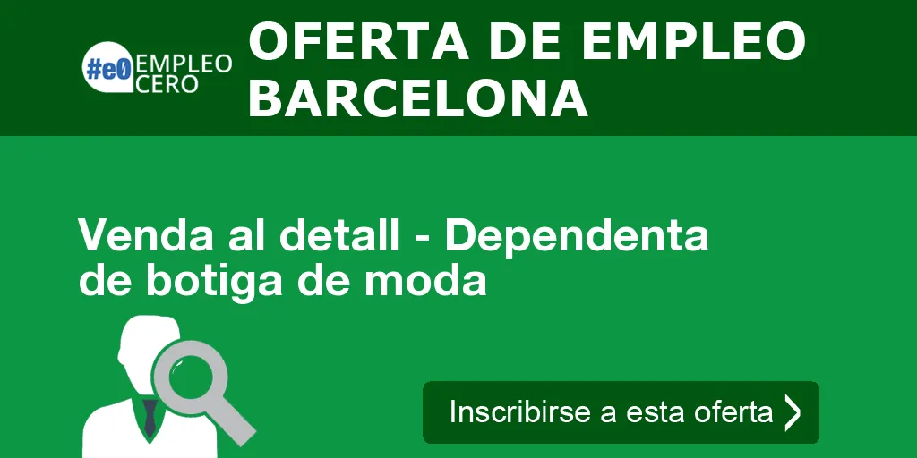 Venda al detall - Dependenta de botiga de moda