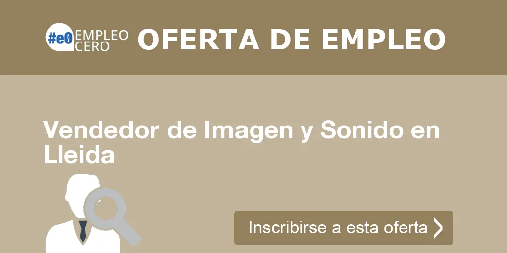 Vendedor de Imagen y Sonido en Lleida