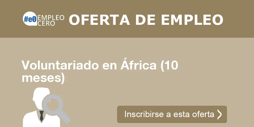 Voluntariado en África (10 meses) Voluntariado en África (10 meses)